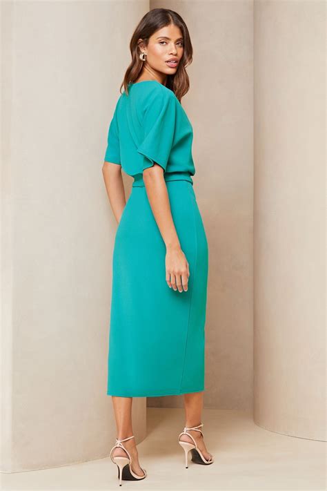 Buy Lipsy V Neck Flutter Sleeve Belted Midi Dress From Next Ireland