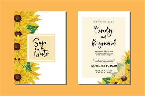 Wedding Invitation Sunflower Border Graphic by Dender Studio · Creative ...