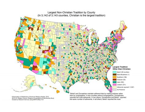 This Map Shows The Dominant Religious Group In Every Us County As Of 2010