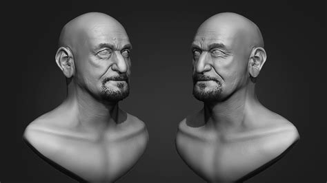 Likeness Sculpting Portrait Ben Kingsley Wip Zbrushcentral