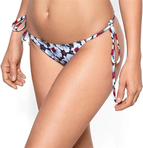 Relleciga Women S Tie Side Thong Bikini Bottom Amazon Co Uk Fashion