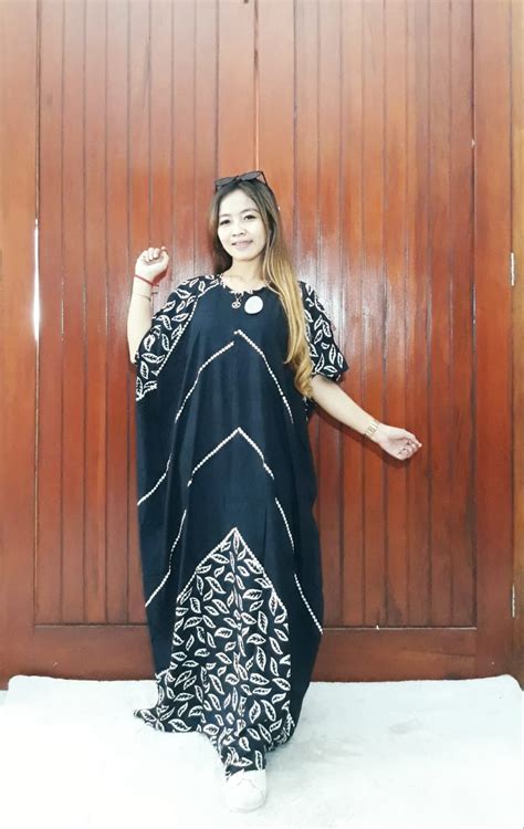 Jual Baju Long Dress Batik Panjang Kelelawar Hitam Thebatik Co Id