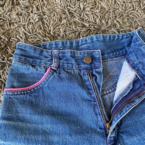 Women S Blue And Pink Jeans Depop