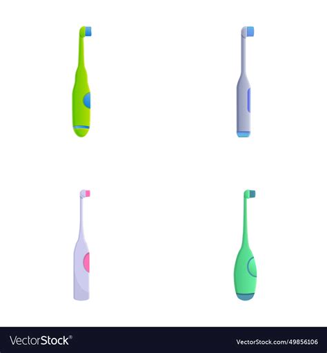 Toothbrush Icons Set Cartoon Various Royalty Free Vector