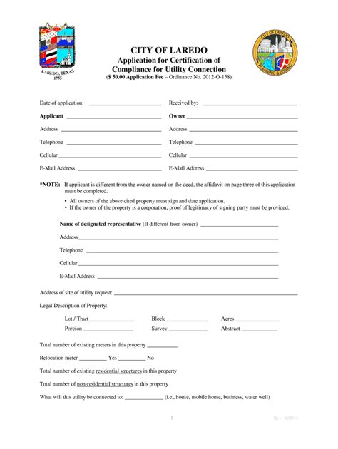 Fillable Online Ci Laredo Tx CITY OF LAREDO Application For