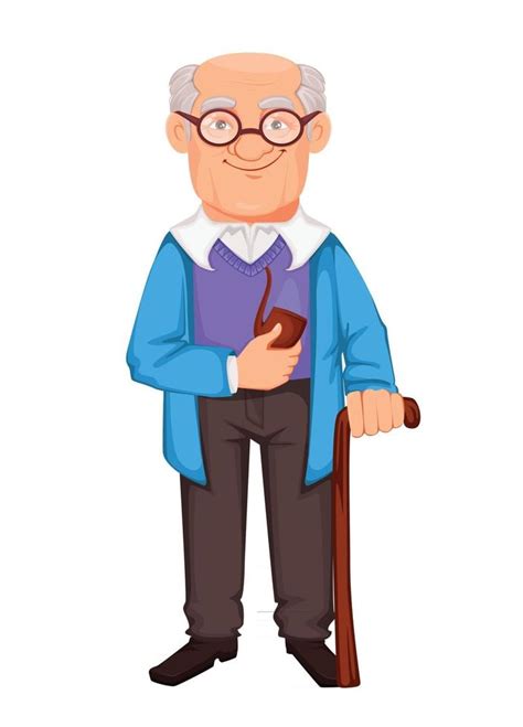 Feliz Dia De Los Abuelos Abuelo Alegre 2841363 Vector En Vecteezy