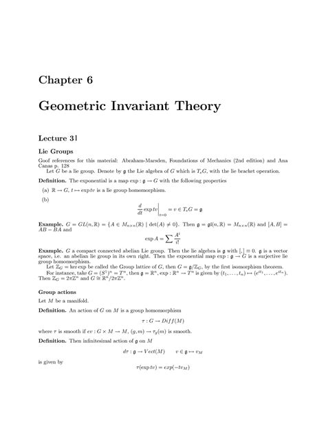 Actions Of Lie Groups On Manifolds Hamiltonian G Actions On Symplectic