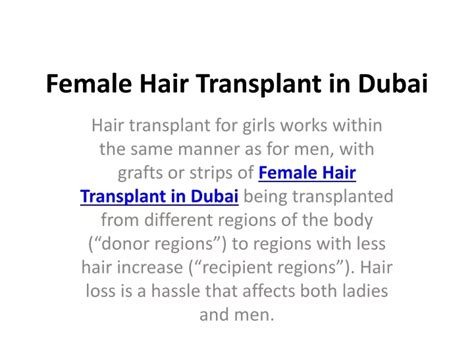 Ppt Female Hair Transplant In Dubai Powerpoint Presentation Free