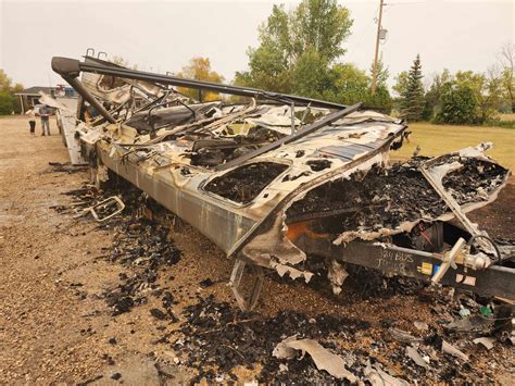 Sask. man shares story after explosion destroys camping trailer that