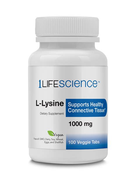 L Lysine 1000 Mg 100 Tablets 1 Life Science