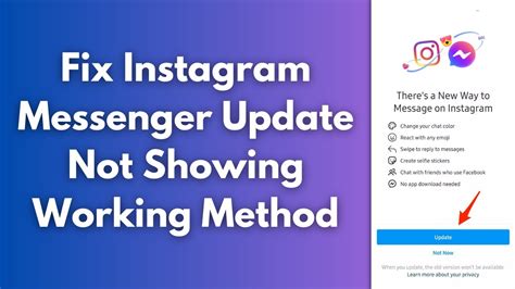 How To Fix Instagram Messenger Update Not Showing Working Method Youtube