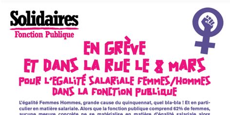 En grève et dans la rue le 8 mars Solidaires