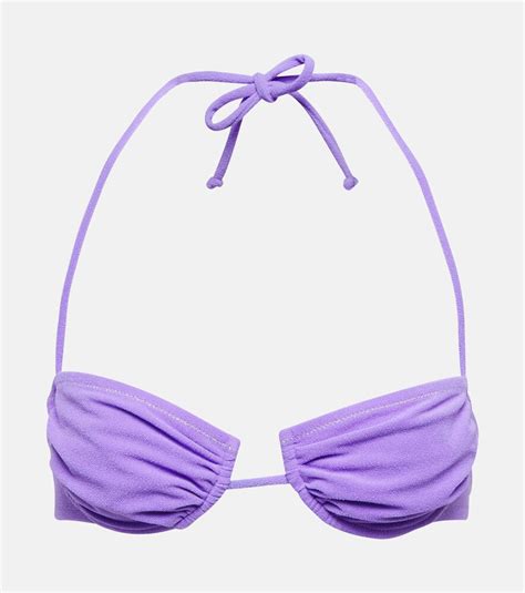 Buy REINA OLGA Penny Terry Bikini Top Purple At 30 Off Editorialist