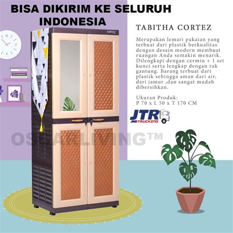 Jual Tabitha Cortez Lemari Pakaian Plastik Gantung Pintu Cermin Jtr