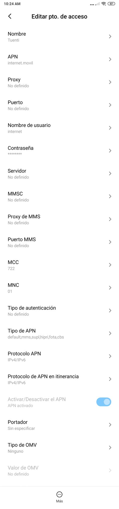 Configuración del APN en Xiaomi Redmi 9C paso a paso