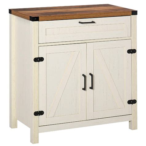 Homcom White Farmhouse Sideboard Storage Cabinet Oriental Trading