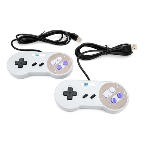 Kit 2 Controles Usb Do Super Nintendo Snes Joystick Retro em Promoção