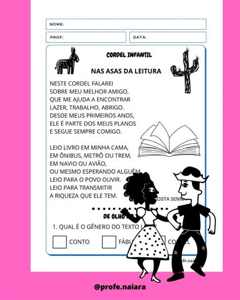Atividade Cordel 2 Ano - Sequência de atividades Cordel 2° ano – Naiara Materiais Pedagógicos