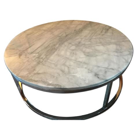 CB2 Smart Marble Round Coffee Table AptDeco