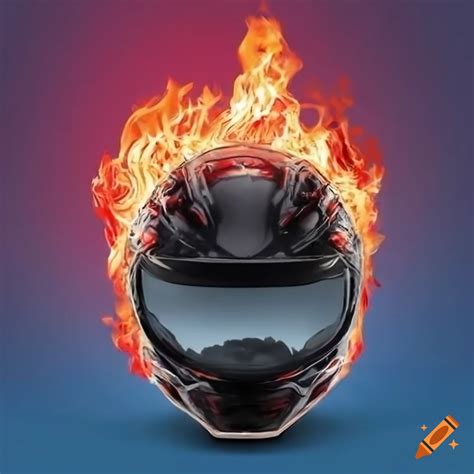 Burning Motorcycle Helmet On A Colorful Background On Craiyon