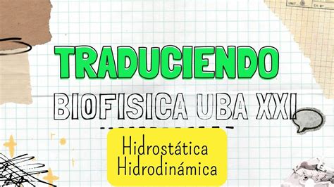 Hidrostática Traduciendo Biofísica Clase 3 YouTube