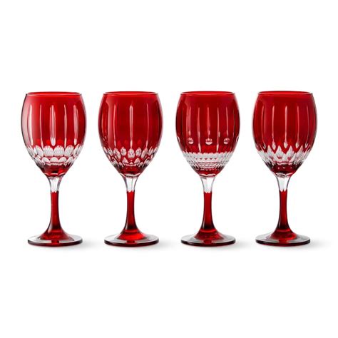 Wilshire Jewel Cut Red Mixed Wine Glasses Set Of Williams Sonoma