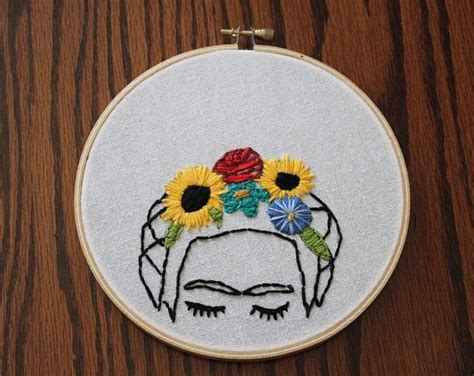 Frida Kahlo Embroidery Art Etsy Embroidery Art Embroidery Cross