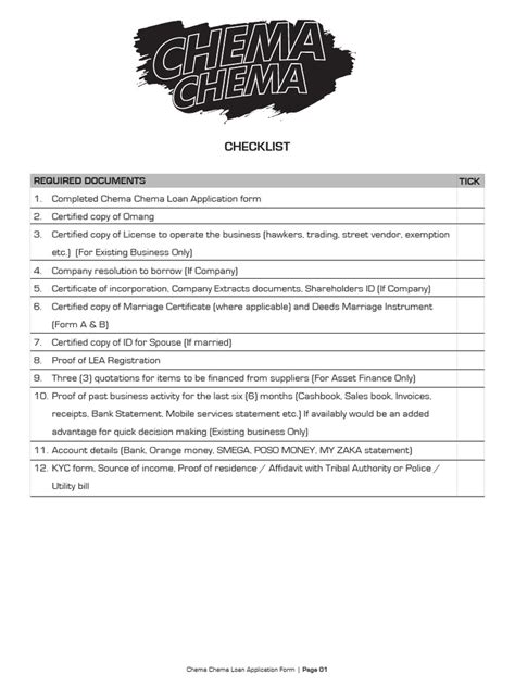 Chema Chema Checklist Pdf