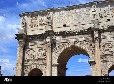 Details Of Arco De Constantino In Rome Italy Stock Photo Alamy