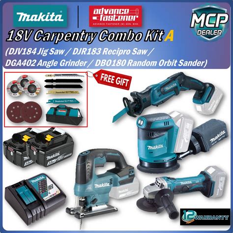 MAKITA 18V Cordless Woodwork Combo Kit A DJV184 Jig Saw DJR183