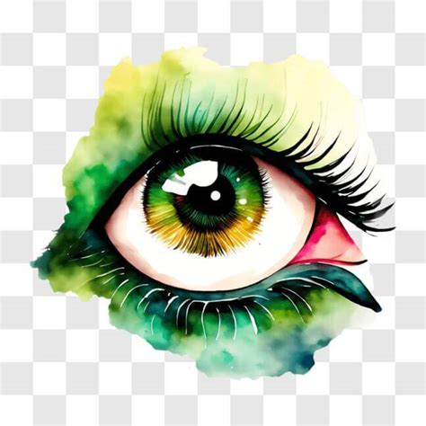 Download Colorful Eye with Green, Yellow, and Blue Hues PNGs Online ...