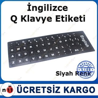 İngilizce Q Klavye Etiketi Sticker A Kalite n11