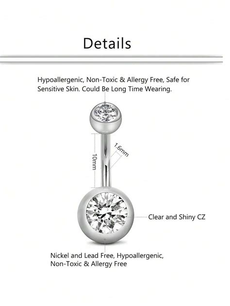 Avyring Unidades Anillos De Ombligo De Acero Inoxidable Aros De