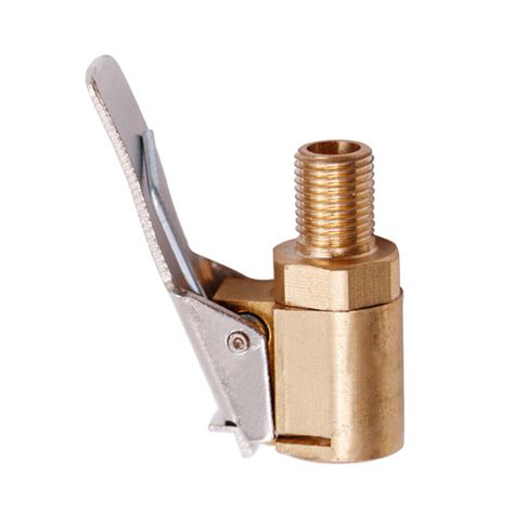 Car Pump Valve Clip Adapter Male Thread Brass Auto Supplies Non