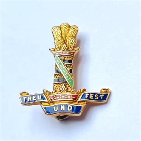 9ct Gold And Enamel 11th Hussars Regimental Sweetheart Brooch J R Gaunt