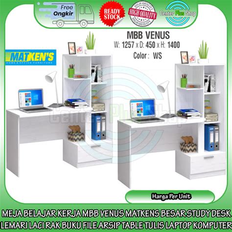 Jual Instan Meja Belajar Kerja Mbb Venus Matkens Besar Study Desk