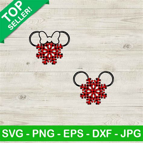 Mickey Buffalo Plaid Snowflakes SVG Buffalo Plaid Christmas SVG