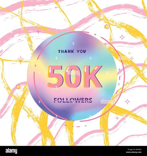 50k Followers Thank You Card Celebration 50000 Subscribers Banner