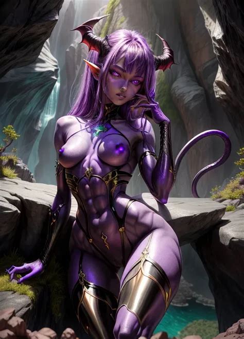 Dopamine Girl Fantasy Setting Large Daemon Succubus Purple Skin