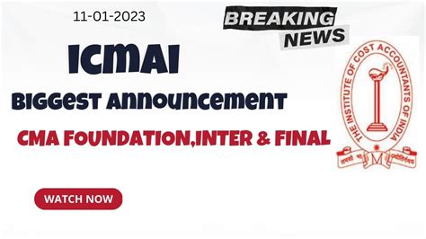 Breaking News Icmai Important Announcement For All Cma Student