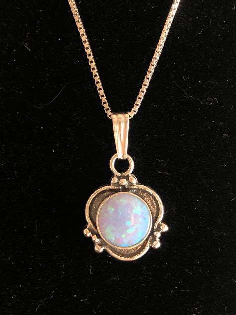 Light Blue Opal Pendant Necklace /opal Pendant /stunning Jewelry /handmade Design /opal Jewelry ...