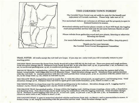 Town Forest Maps - Cornish, New Hampshire