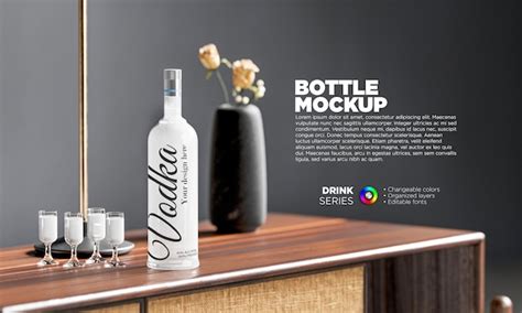 Premium Psd Vodka Bottle Label Mockup