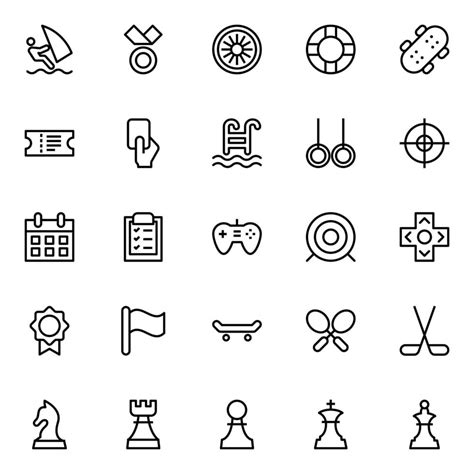 Outline icons for Sports. 22881965 Vector Art at Vecteezy