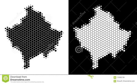 Dot Halftone Kosovo Map Stock Vector Illustration Of Composed