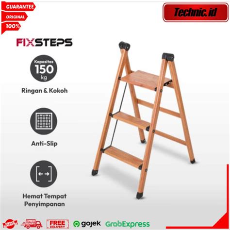 Jual Fixsteps Tangga Lipat Dan Multifungsi Aluminium Step Motif Kayu