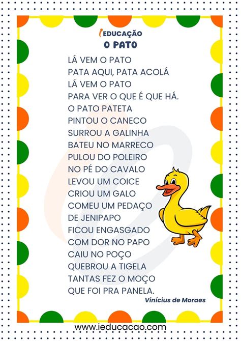 Poesia Infantil com Rimas para Imprimir
