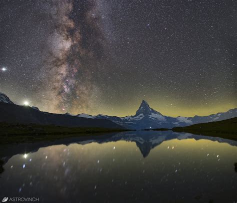 The Swiss Emblem - Matterhorn by night — AAPOD2.COM