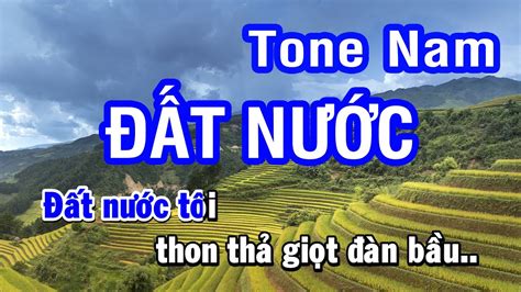 Đất Nước Karaoke Beat Tone Nam Dm Nhan KTV YouTube