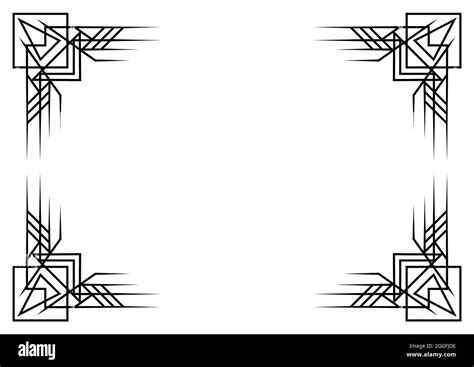 Art Deco Patterns Black And White Border